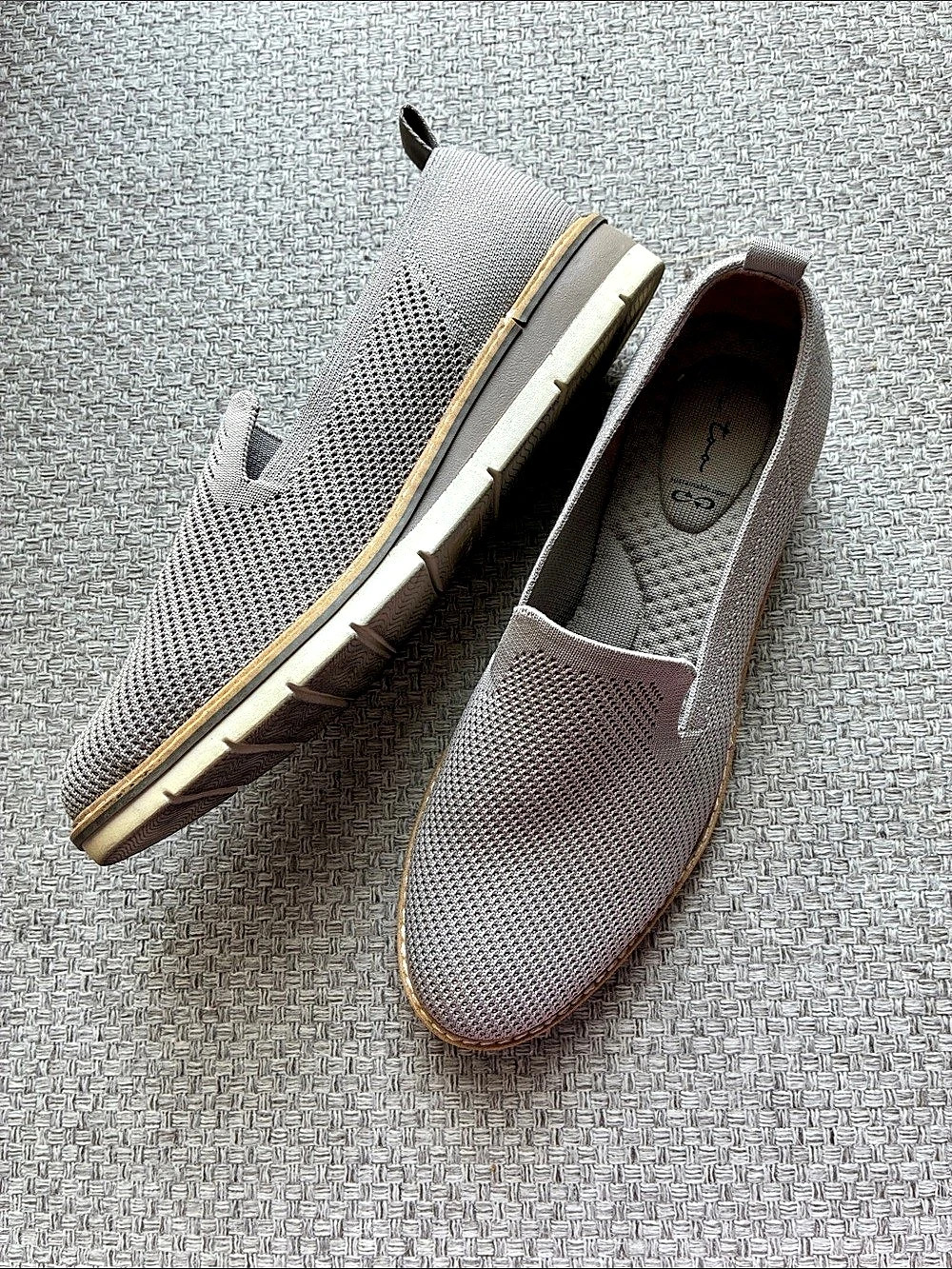 Me Too Gray Knit Slip-On Sneakers US 7